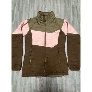 Columbia Omni Heat Brown/ Pink/ Green Full Zip Puffer Jacket Women’s Size: S